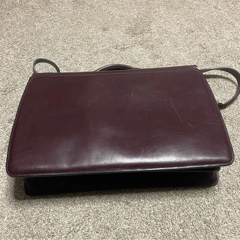 Men’s Jack Georges Leather Flap Over Briefcase